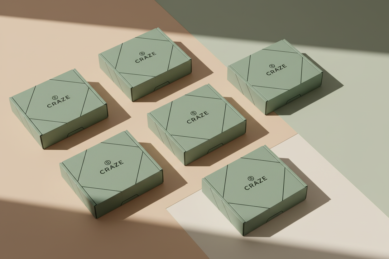 CRAZE Luxury Packaging Flat-Lay