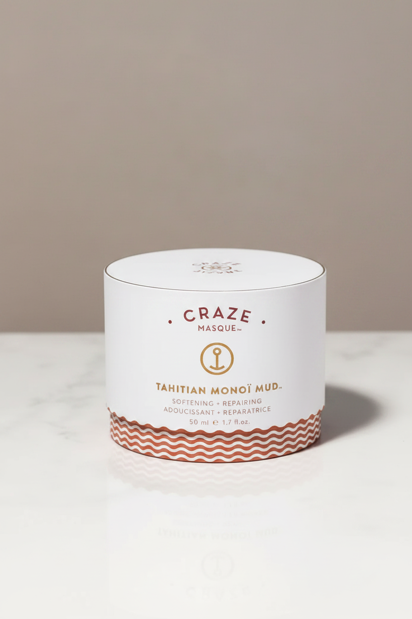 CRAZE Terra Mud Masque cylindrical box packaging angled view