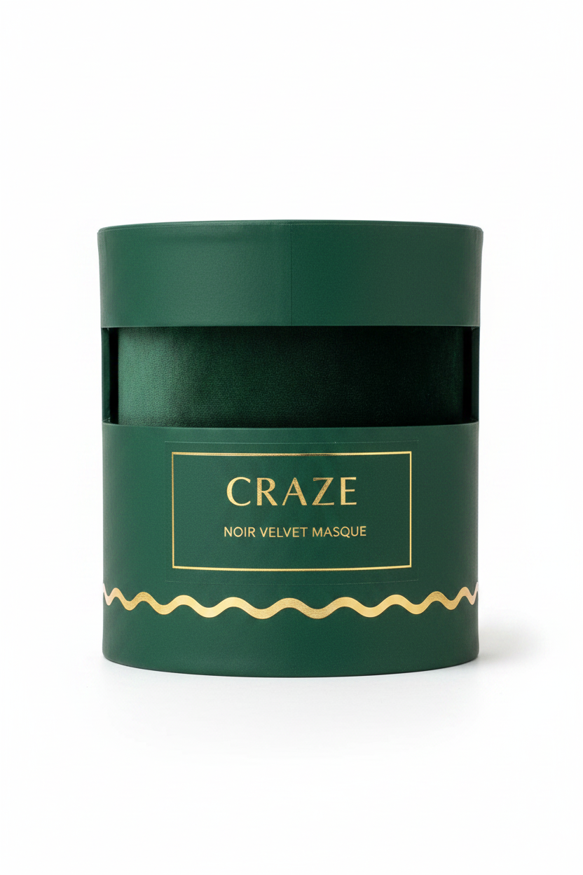 CRAZE Noir Velvet Masque - Packaging Cutout Front View
