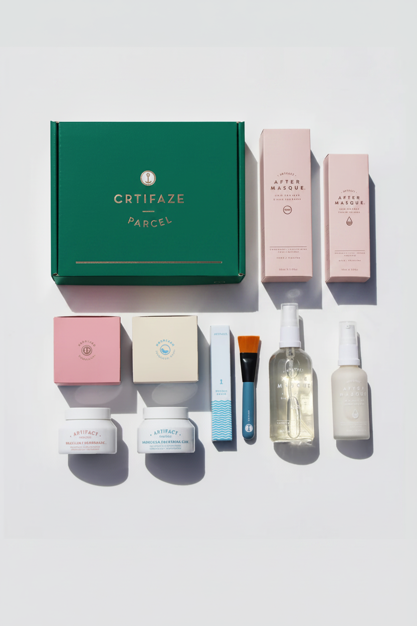 CRAZE Rosée Essentials Duo complete gift set overhead flat lay with all products