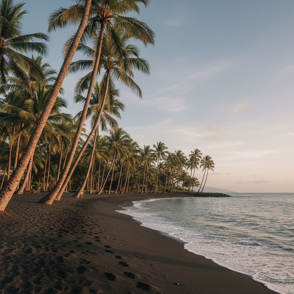 Tropical Black Sand Beach