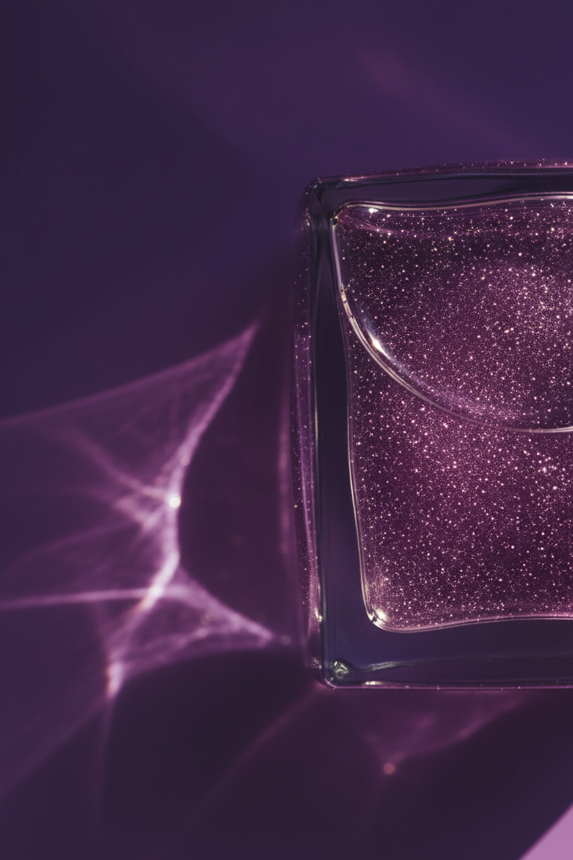 CRAZE Éclat Violet Shimmer Body Oil abstract violet and silver shimmer close-up detail