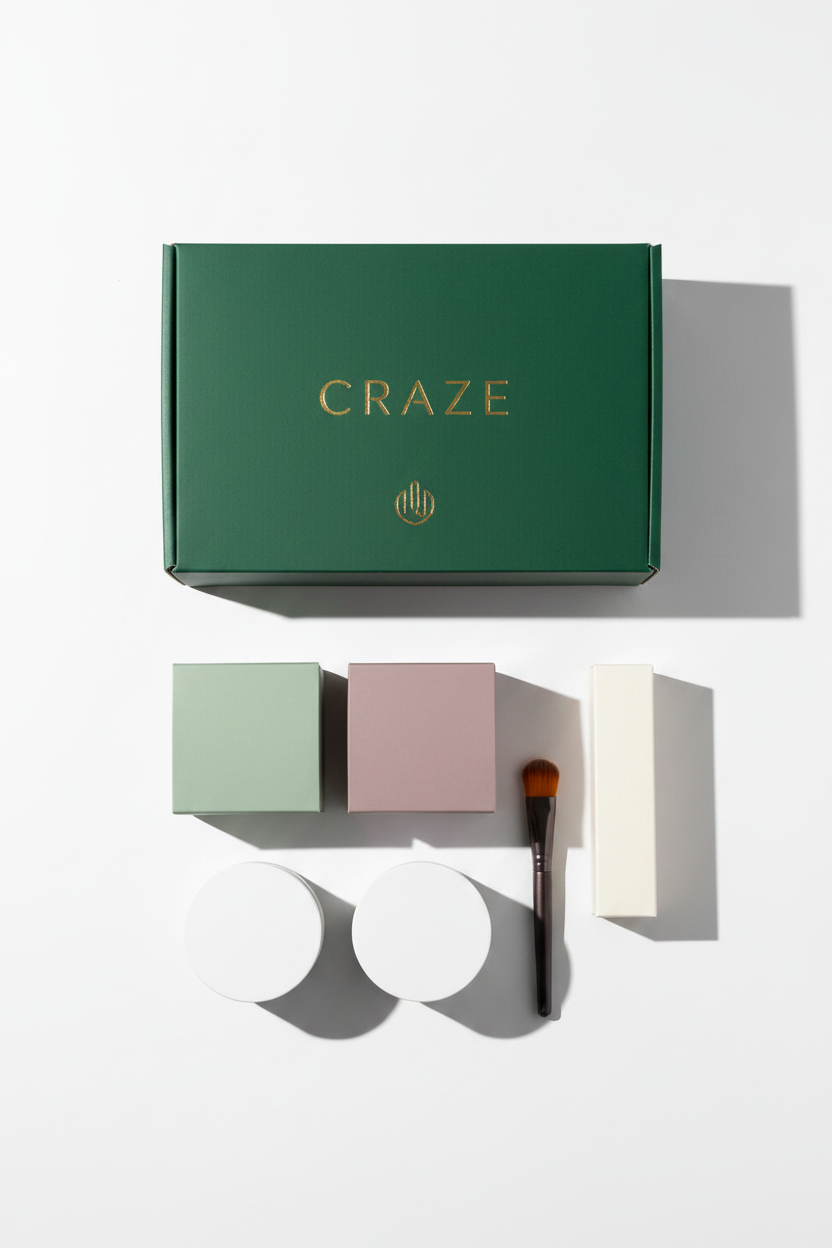 CRAZE Lumière Duo Ritual Set full gift set overhead flat lay