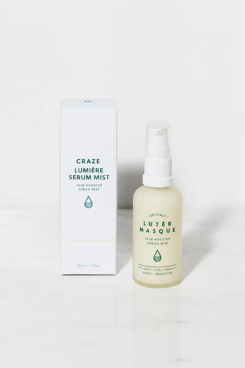 CRAZE Lumière Serum Mist - Bottle and Box Product Shot