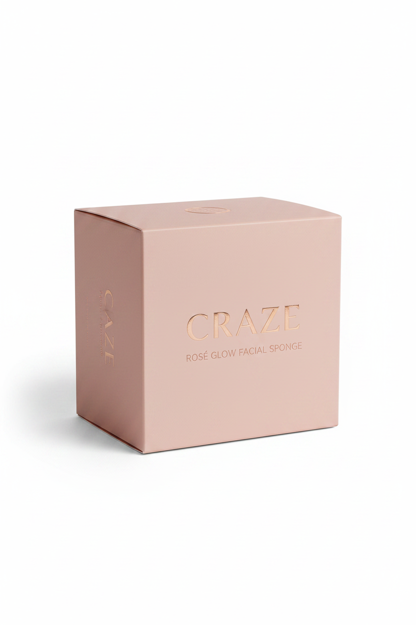 CRAZE Rosé Glow blush-pink box packaging
